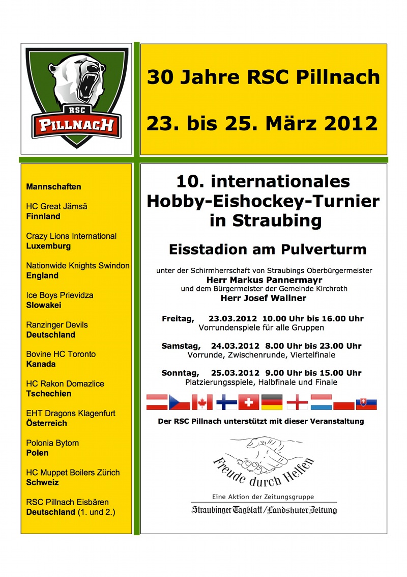 10. internationales Eishockeyturnier in Straubing