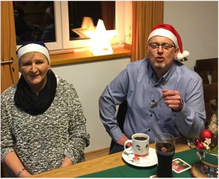 Martin mit seiner Frau Dora auf der Weihnachtsfeier